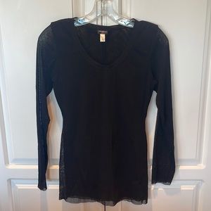 Cosabella Mesh Long Sleeve Top Black